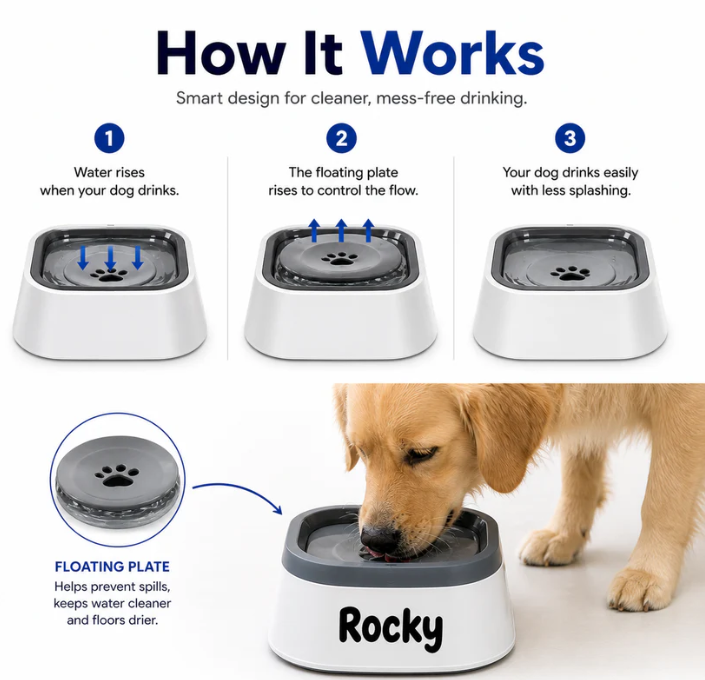 Anti Splash Water Bowl